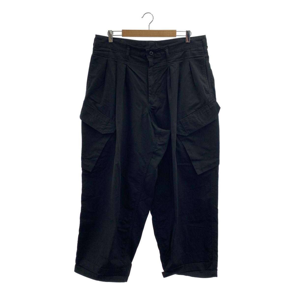 BLACK Scandal YOHJI YAMAMOTO ブラックスキャンダルヨウジヤマモト 2025SS RIPSTOP 12TUCK PANTS リップストップ 12タックパンツ 2 ブラック メンズ