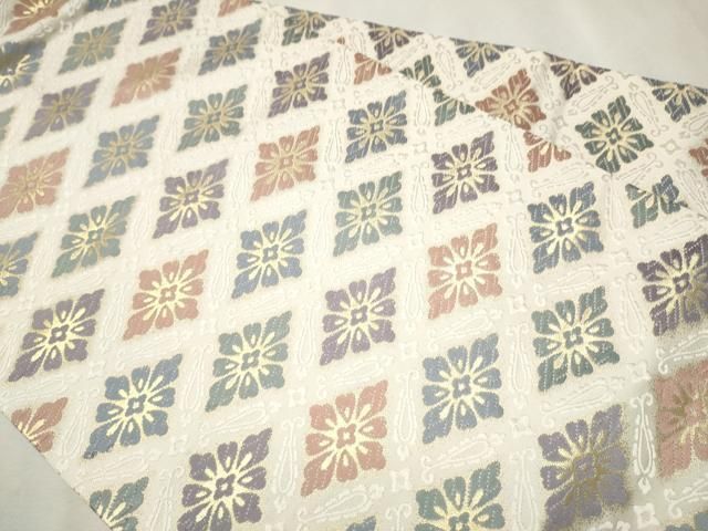 平和屋着物○九寸名古屋帯 唐織 菱花文 金糸 正絹 逸品 CAAV7178hy  