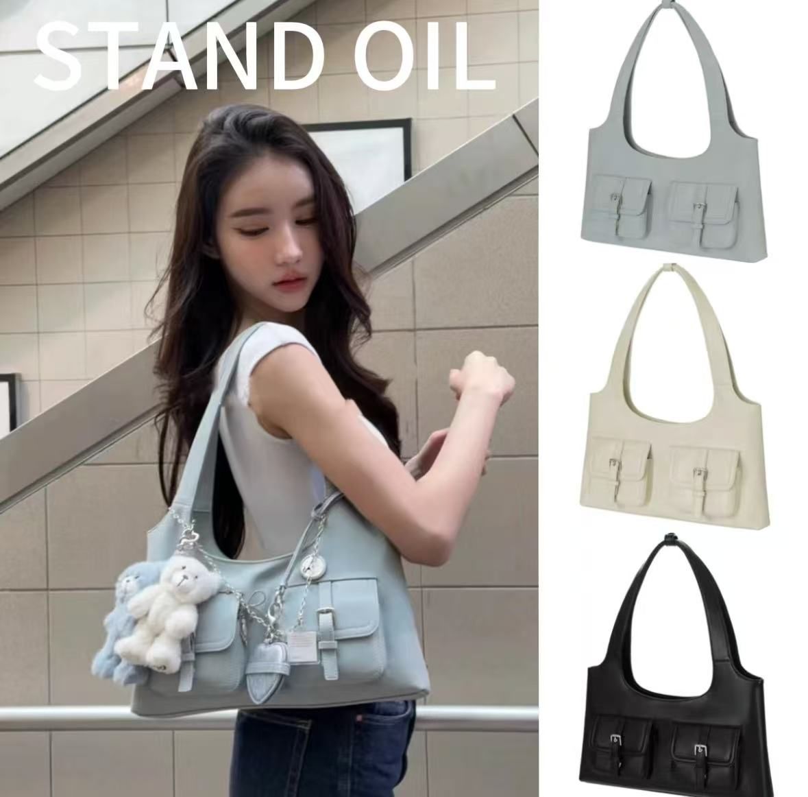 韓国 STANDOIL スタンドオイル Fika Bag 人気 バッグ ホーボー