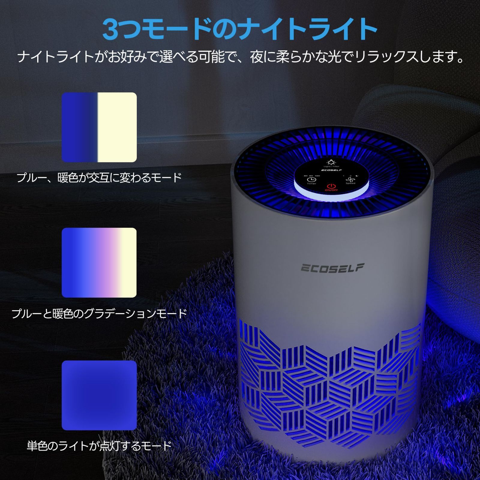 4段階調整可能な卓上サイズ空気清浄機 HEPAフィルター 4段階調整可能 卓上サイズ空気清浄機 HEPAフィルター｜Yahoo