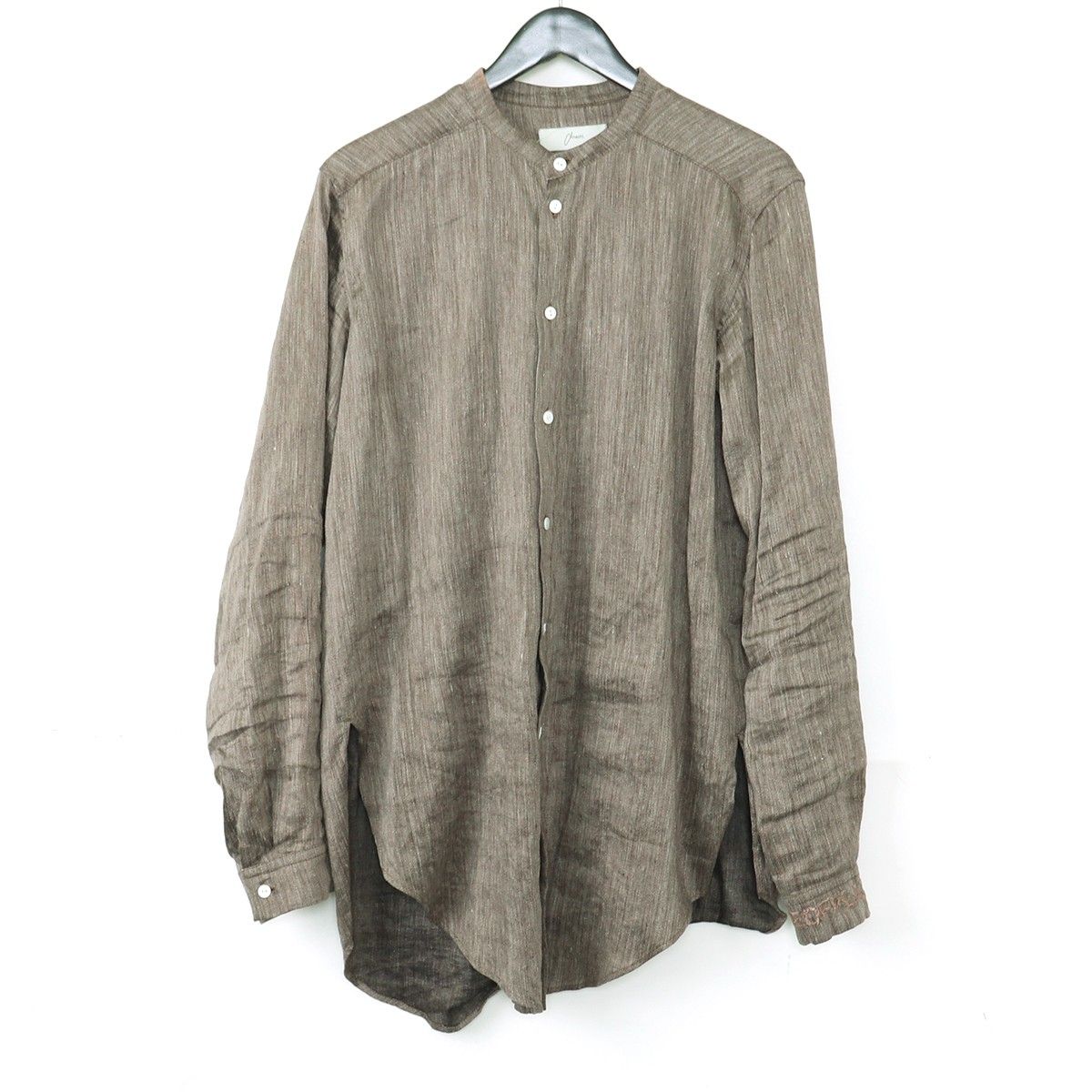 AMACHI　アマチ　リネン　長袖　シャツ　ブラウン AMACHI. リネンシャツ ブラウン サイズ4 0061 - メルカリ