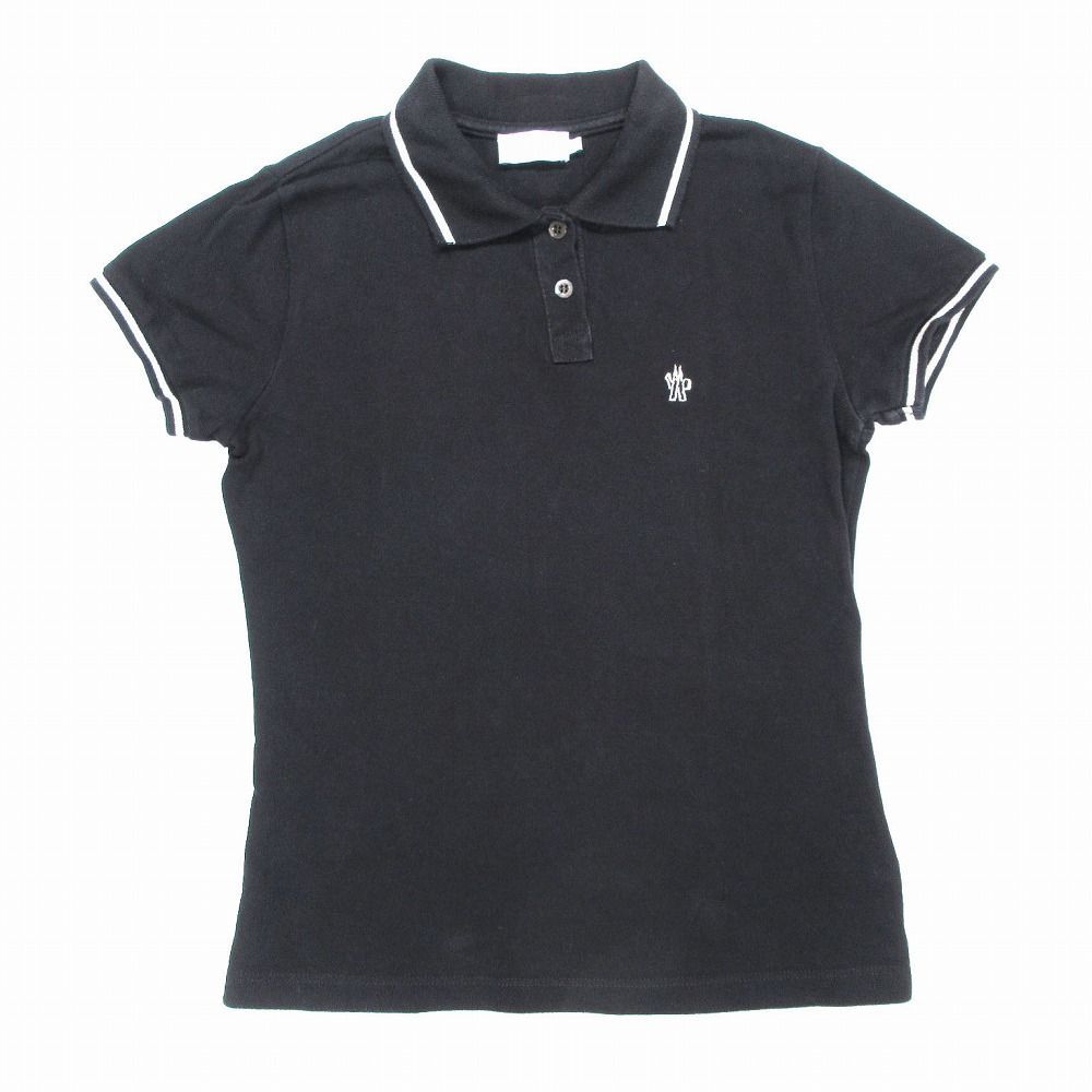 モンクレール MONCLER 鹿の子 ポロ シャツ 半袖 カットソー ロゴ ワンポイント トップス S ブラック ur44 【中古】 /SGW モンクレール MONCLER 鹿の子 ポロ シャツ 半袖 カットソー ロゴ