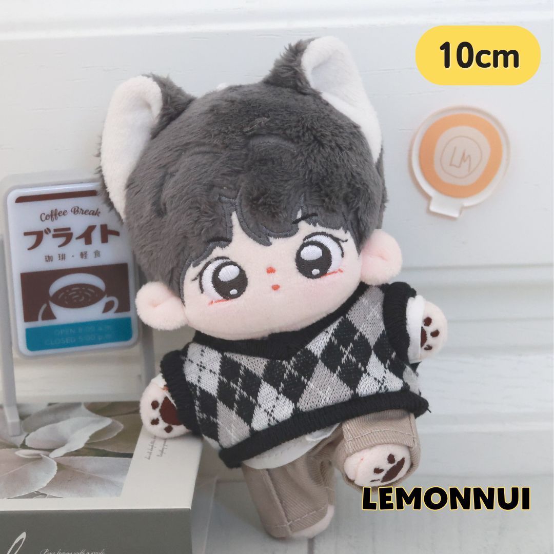 着せ替え ぬいぐるみ服 10cm 黒 ちびぬい 推し活 推しぬい 綿