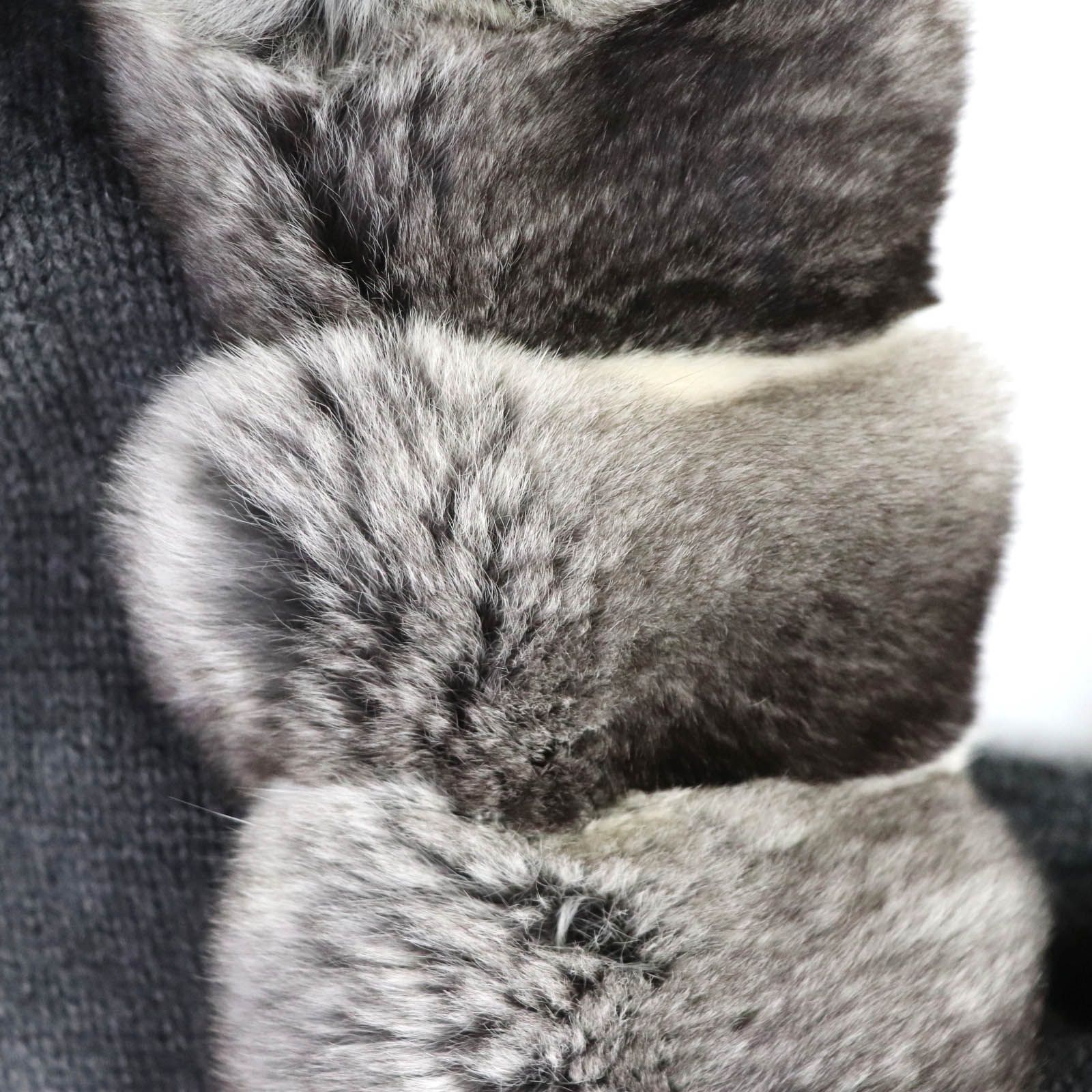 極美品！FOXEY チンチラファー カシミヤ100% マフラー 大判ストール 極美品！FOXEY チンチラファー カシミヤ100% マフラー 大判ストール