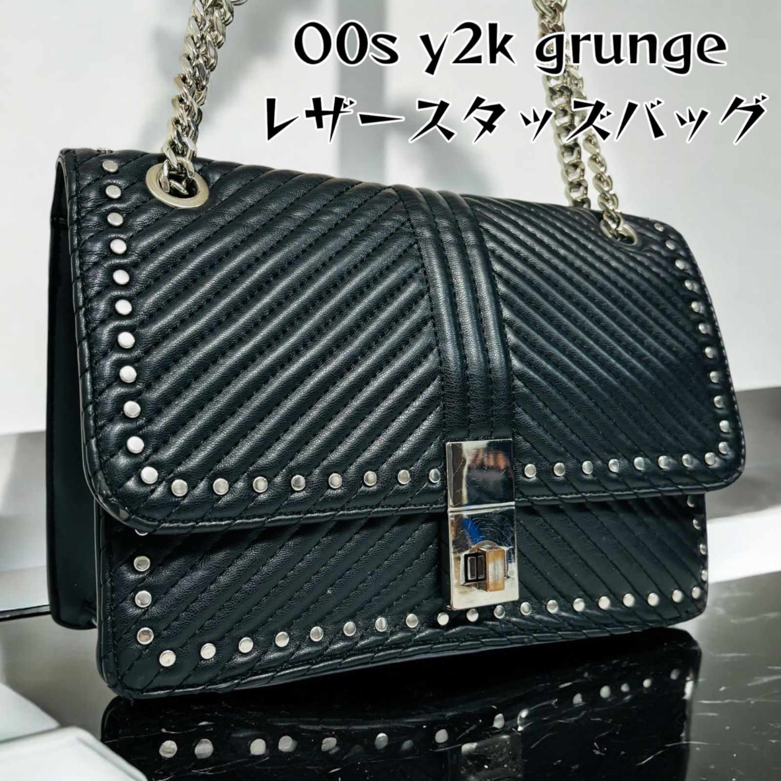 00s Y2K レザー ハンドバッグ グランジ ギャル 平成 モード swag 00s 