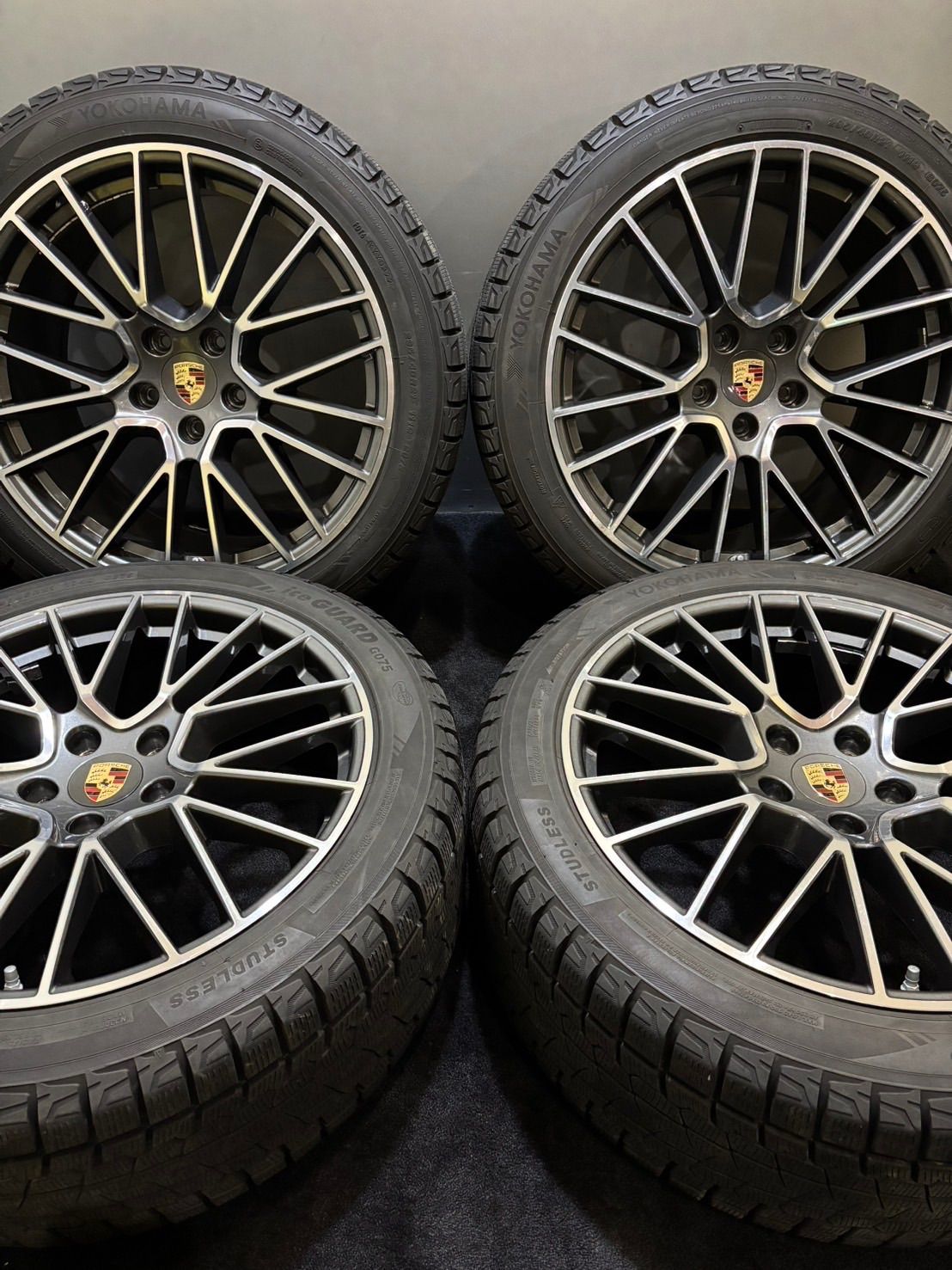 265|45 295|40 R21 YOKOHAMA|ice GUARD G075 22年 ポルシェ カイエンターボ 純正 21インチ 9.5J|11J 46| 58 130 5H スタッドレス 4本 1-J20