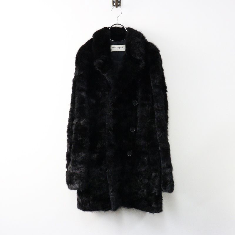 SAINT LAURENT PARIS 21AW ダブルブレストファーコート 希少 コレクション商品 サンローラン パリ SAINT LAURENT PARIS 398926