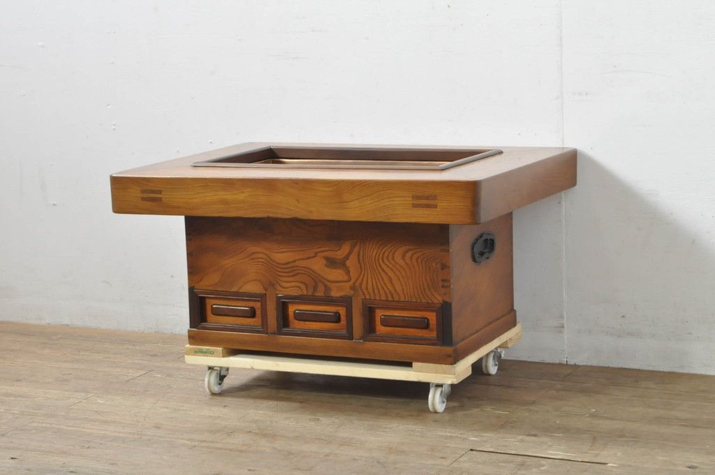 無垢 天然木 関西火鉢 大和火鉢 囲炉裏 長火鉢 火鉢 座卓 座敷テーブル