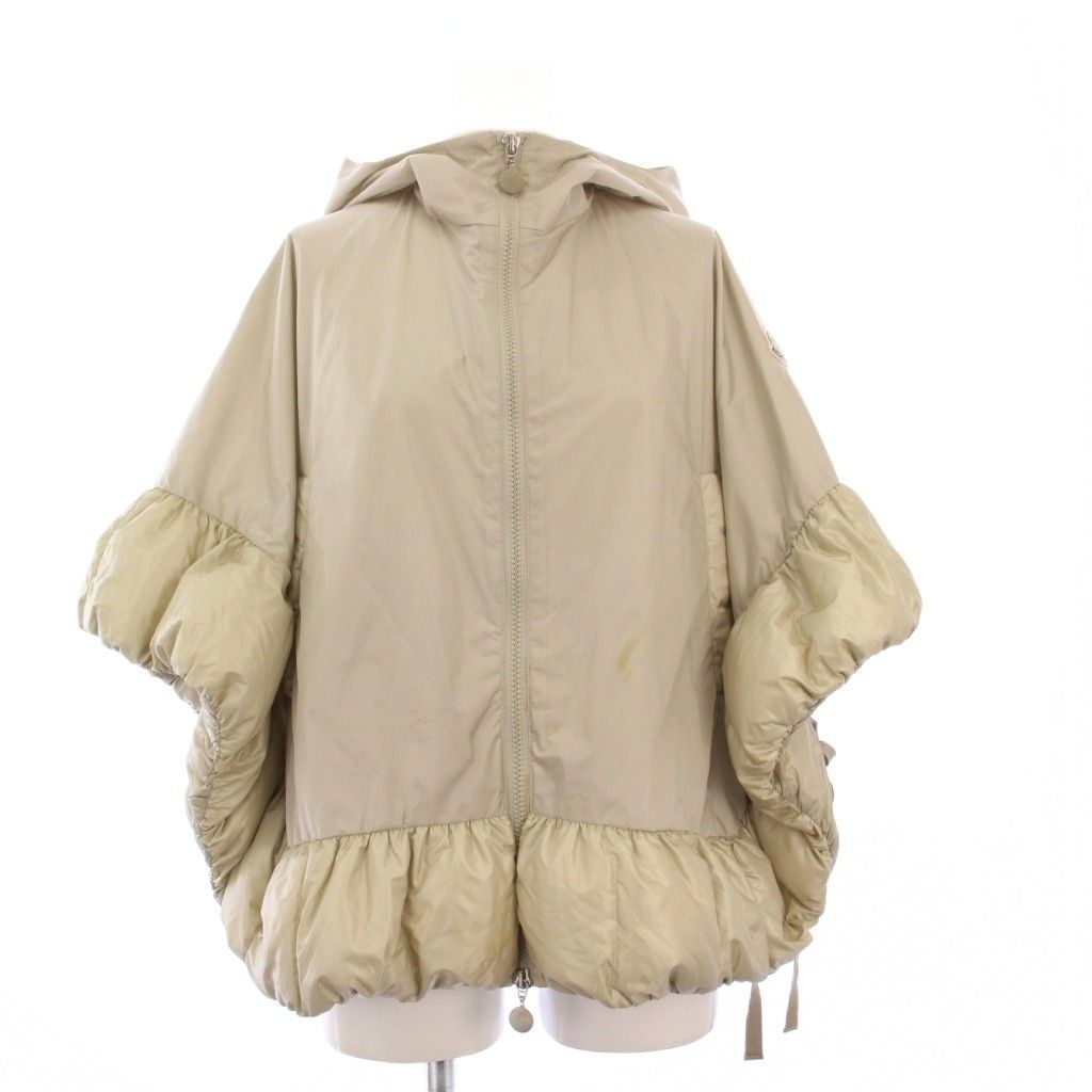 モンクレール MONCLER sacai YUMIKO GIUBBOTTO フーディポンチョ ケープ ショート丈 0 ベージュ 2109S4730605 KH