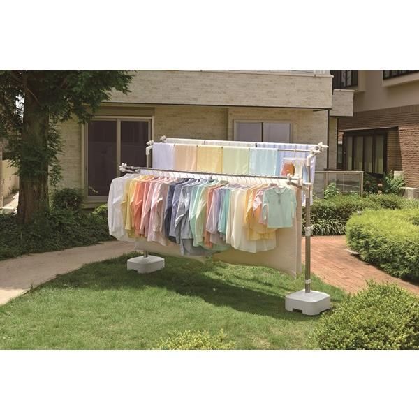 屋外物干し台 PORISH 物干しブロー台付 PS-28 ｜ 物干し台 物干し 安定 スタンド ベランダ 洗濯 干す 竿受け 隠し干し 布団