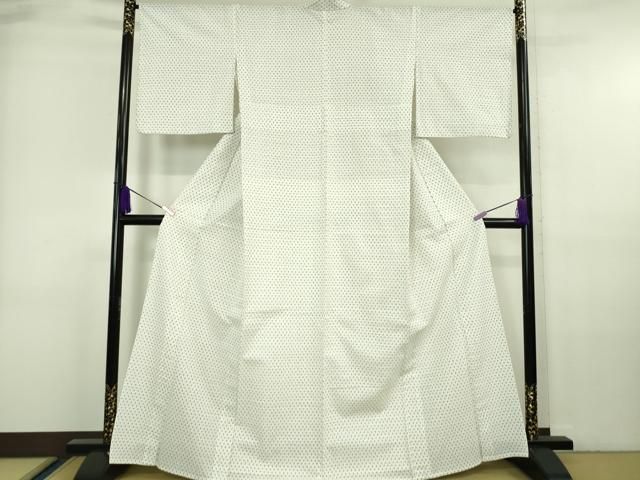 平和屋本店■希少　山藍　山村省二　久留米絣　単衣　綿　白絣　たとう紙付き　逸品　DZAA6558kh5 平和屋本店□希少 山藍 山村省二 久留米絣 単衣 綿 白絣 たとう紙付き