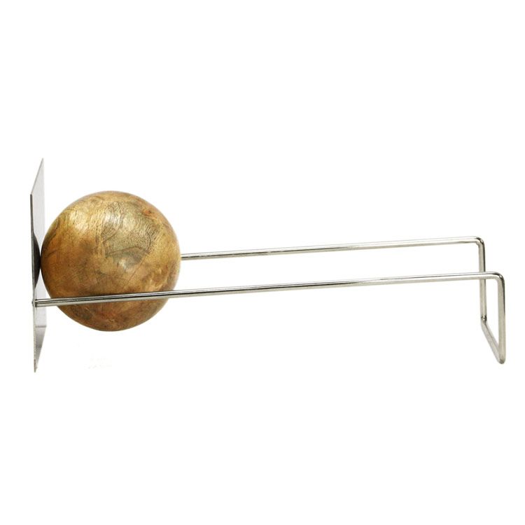 Slope Book End スロープブックエンド ”シルバー” W48×D18×H18cm Ball ?15.8cm HERE by DETAIL ボール色は少し明るめの木目
