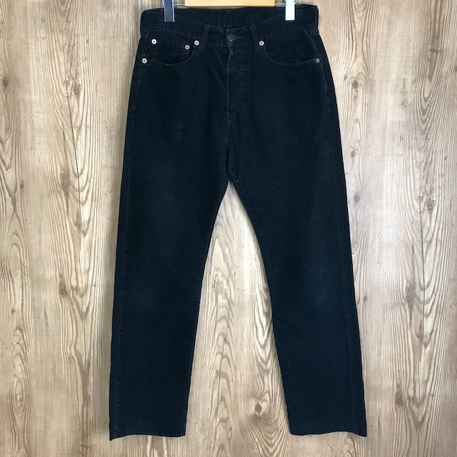 90s VINTAGE チュニジア製 リーバイス 551 ブラック コーデュロイ パンツ Levi’s メンズMサイズ程 黒 コーズ 90年代   古着 e24032010