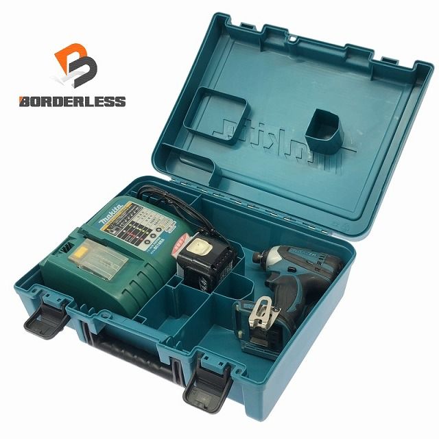 品 makita マキタ 14.4V 充電式インパクトドライバー TD134DX2 青|ブルー バッテリ1個 14.4V6.0Ah 充電器 ケース付