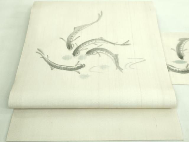 名古屋帯　絹芭蕉　夏帯　作家もの 単衣/夏) 夏帯 絹芭蕉 京都老舗友禅屋 謹製 とんぼ柄 九寸