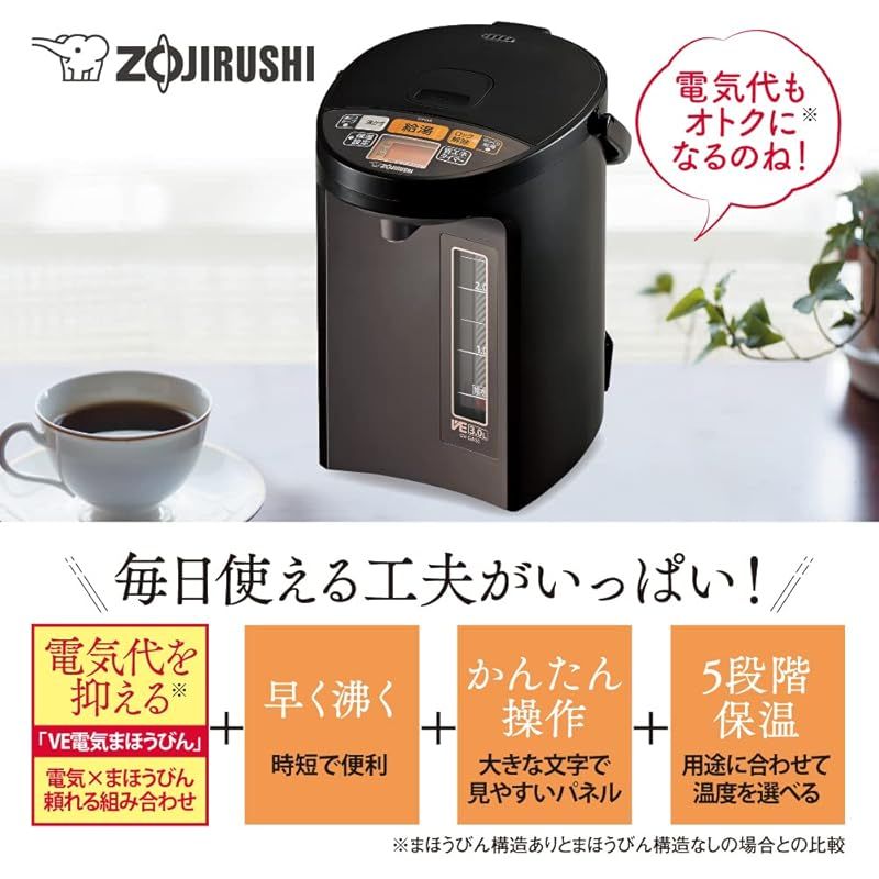 5段階温度設定