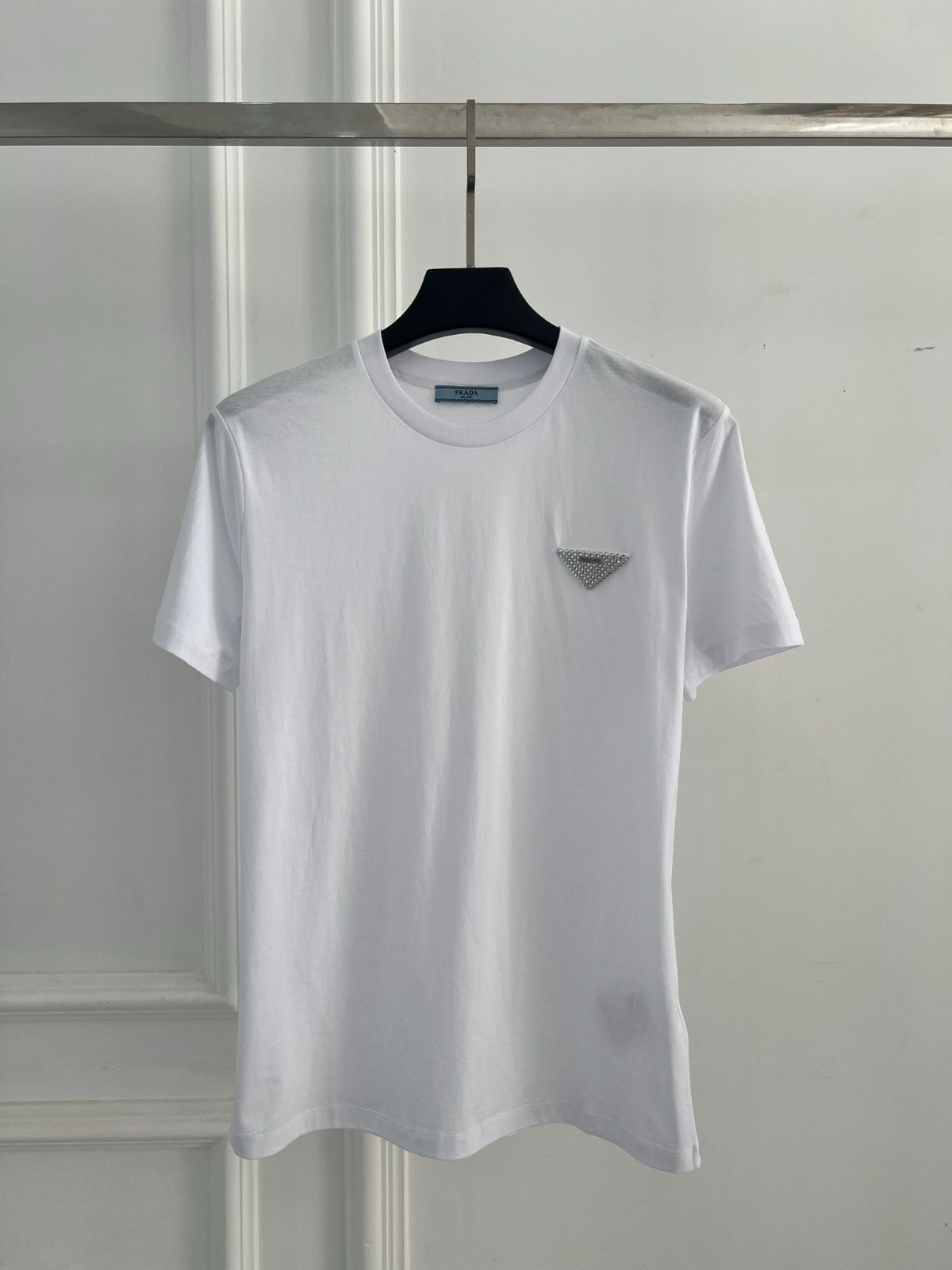 プラダ メンズ シンプル クルーネックTシャツ 白 #M PRADA