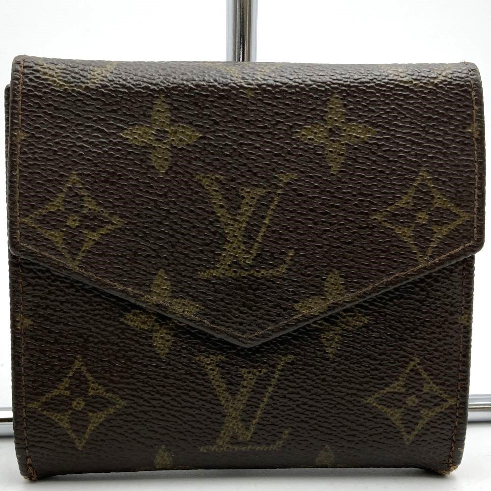 LOUIS VUITTON ルイ・ヴィトン M61660 ポルトモネ・ビエ・カルトクレディ 二つ折り財布 コンパクトウォレット Wホック モノグラムキャンバス ブラウン 茶 レディース USED