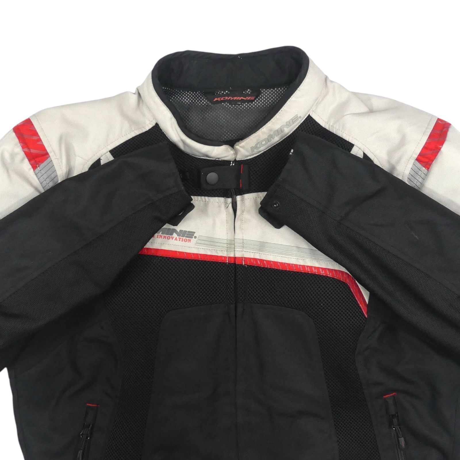 コミネ 3XL KOMINE レーシングジャケット 赤黒 ライディングレザー 