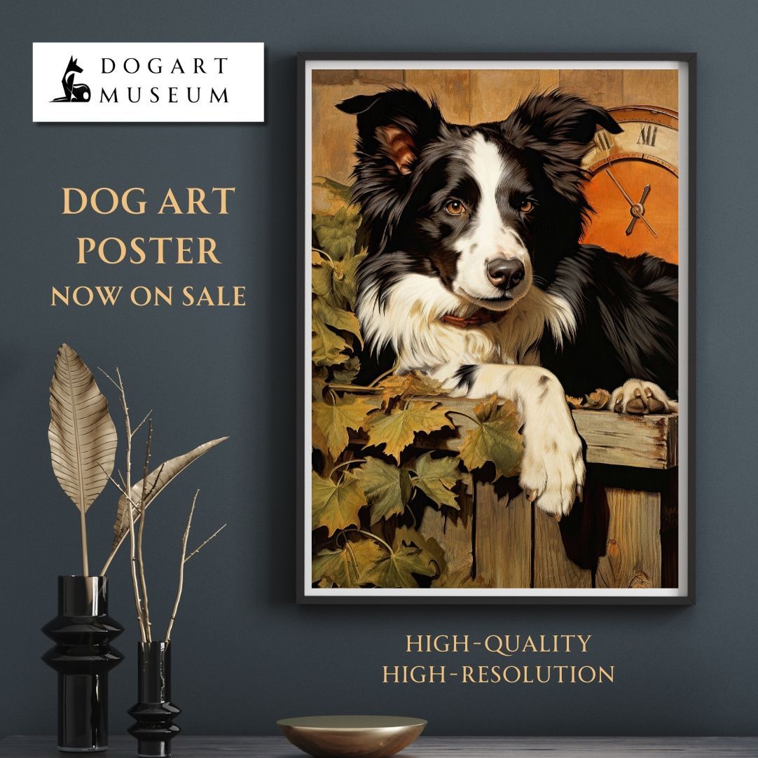博識 - ボーダーコリー犬 No.1】ジークレー版画＊名入れOK！ アート