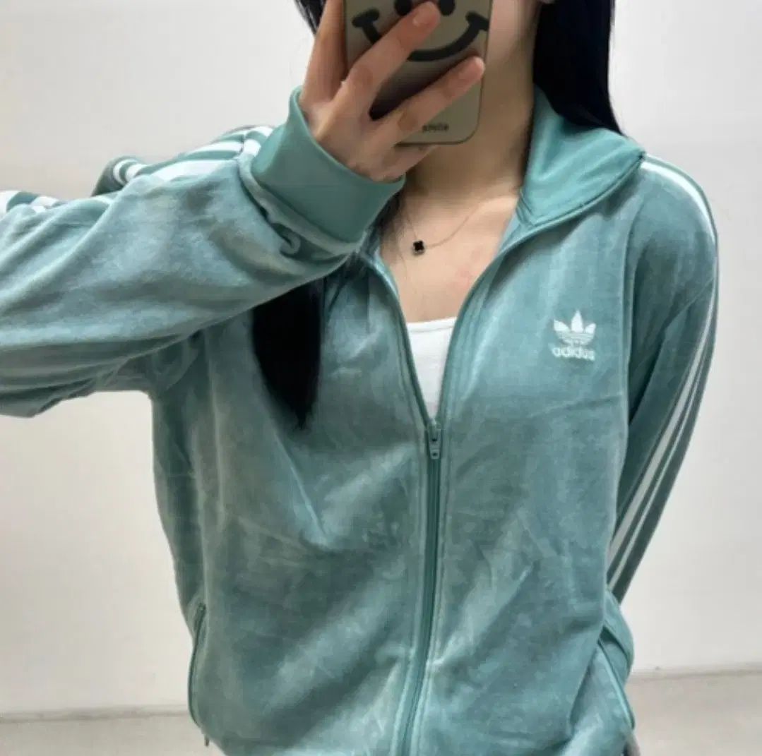 adidas アディダス ベロア 2Way トラックトップス ジャージ オリーブ 薄カーキ