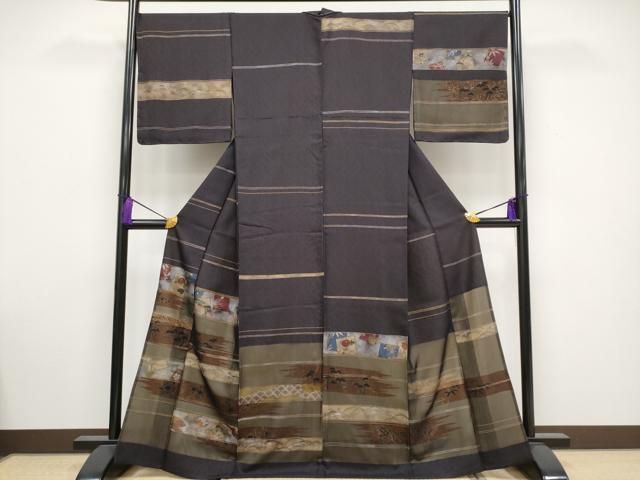 平和屋着物□極上 夏物 上布 亀甲文様 麻 逸品 CZAA3548s5