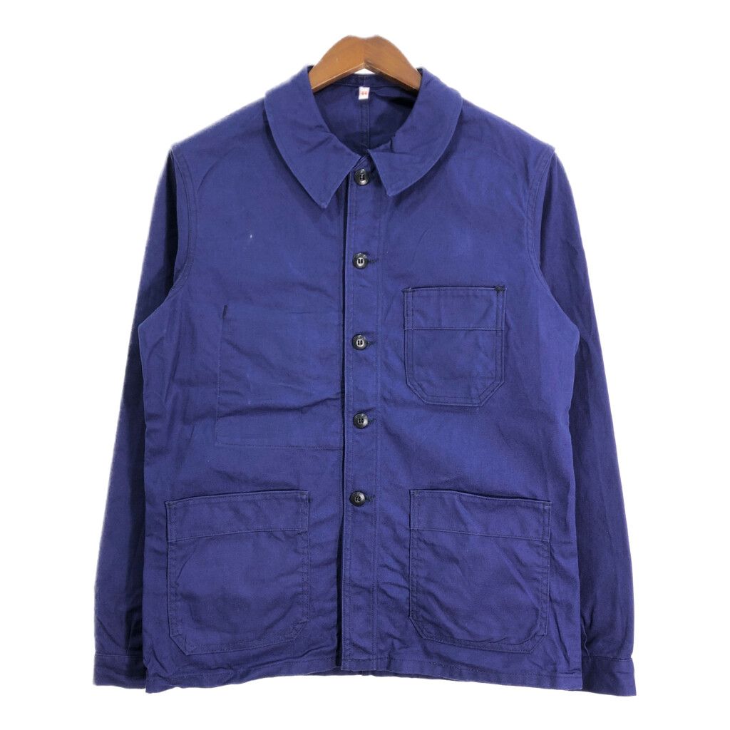 90年代 フランス製 Adolphe Lafont アドルフ ラフォント フレンチワーク ワークジャケット ユーロ ブルー (メンズ 44) 中古 古着 S2187