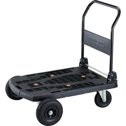2営業日で発送 TRUSCO トラスコ中山 TRUSCO 樹脂台車 カルティオビッグオフロード 900X600 ノーパンクタイヤ ブラック MPK906NORBK 8000