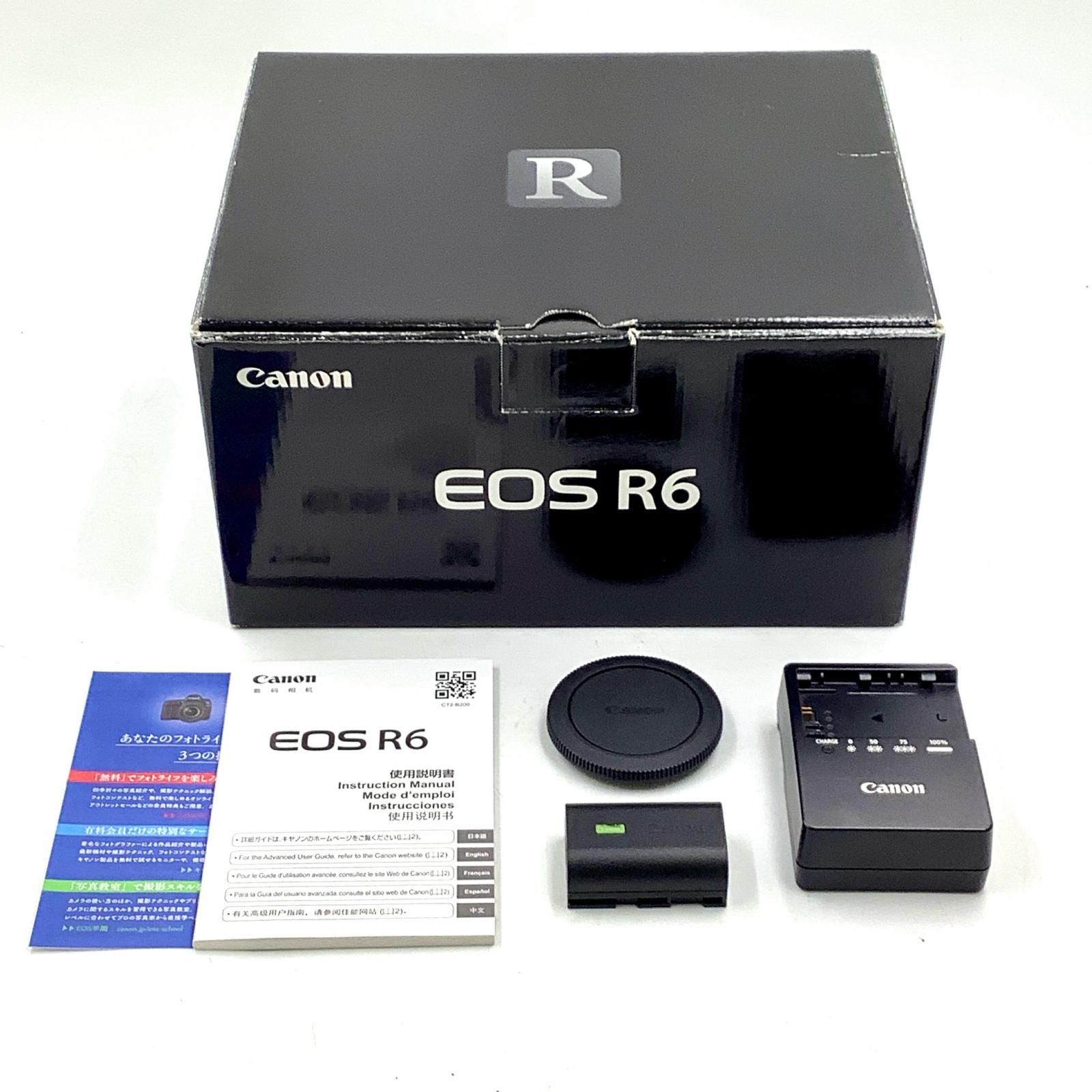 【全額返金保証】【最速発送】Canon デジタル一眼 EOS R6 ボディ ブラック 動作確認済 シャッター37000回