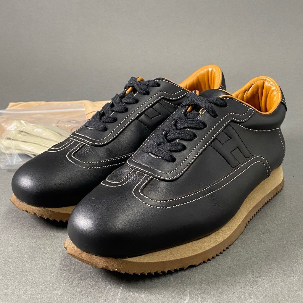 9f13 《美品》 HERMES エルメス クイック レザースニーカー 40 1/2  