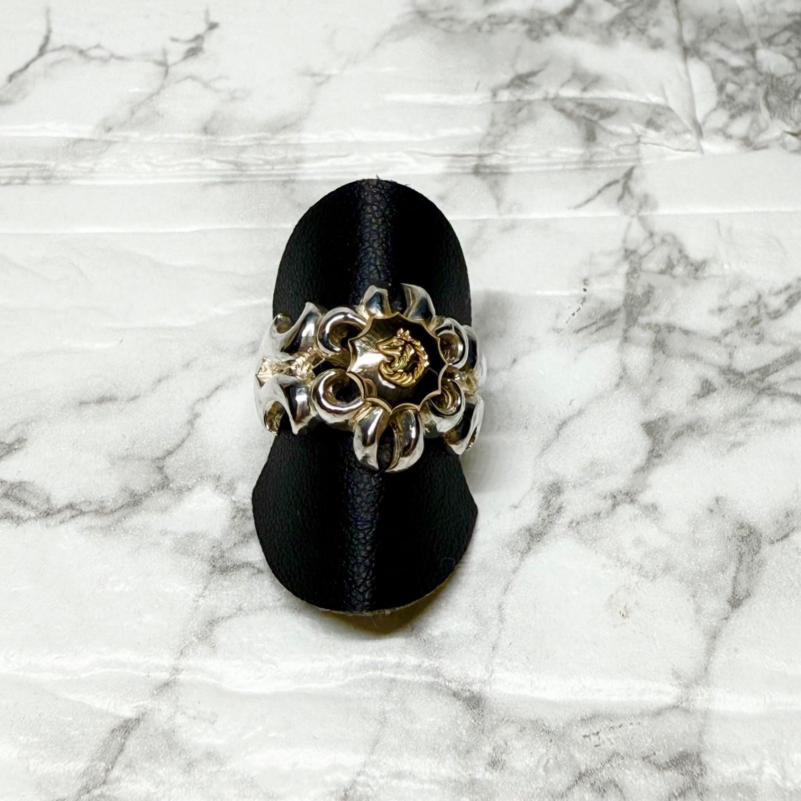 TADY&KING 希少初期作品K18ウルフメタル付きキャストリング/11号