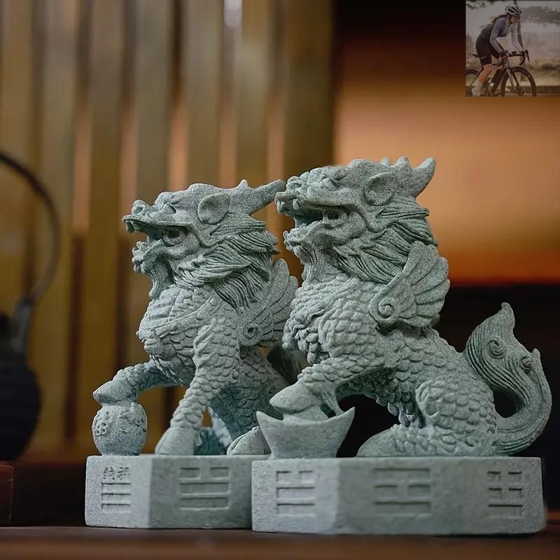 インテリア小物 【新品未使用】麒麟 置物 オブジェ 飾品 工芸品 幸運
