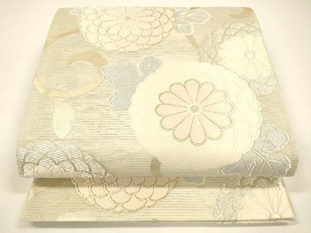 平和屋着物＊夏物 六通柄袋帯 唐織 花唐草文 金銀糸 正絹 DAAY8165cm