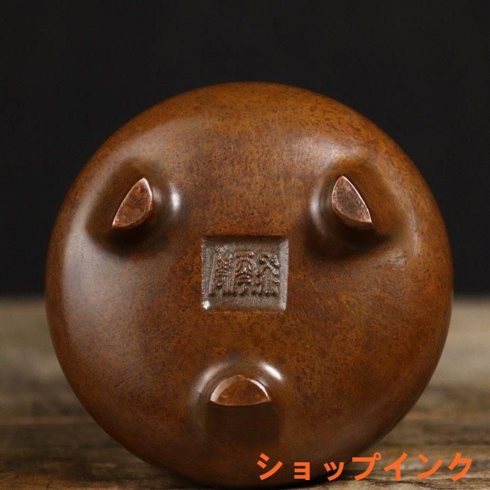 銅器 香炉 三足鼎 茶道具 香道具 装飾品 工芸品 置物gzp0829