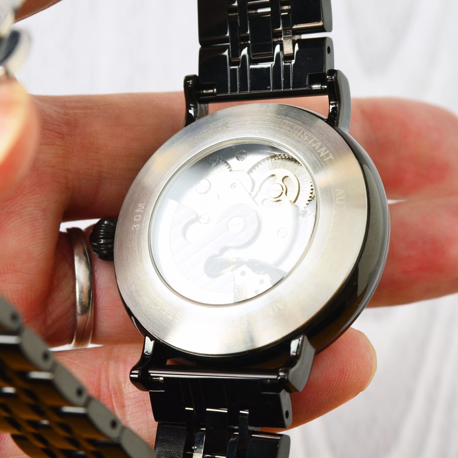 自動巻き機械式腕時計 メンズ 紳士用ウォッチ Sun & Moon スケルトン 