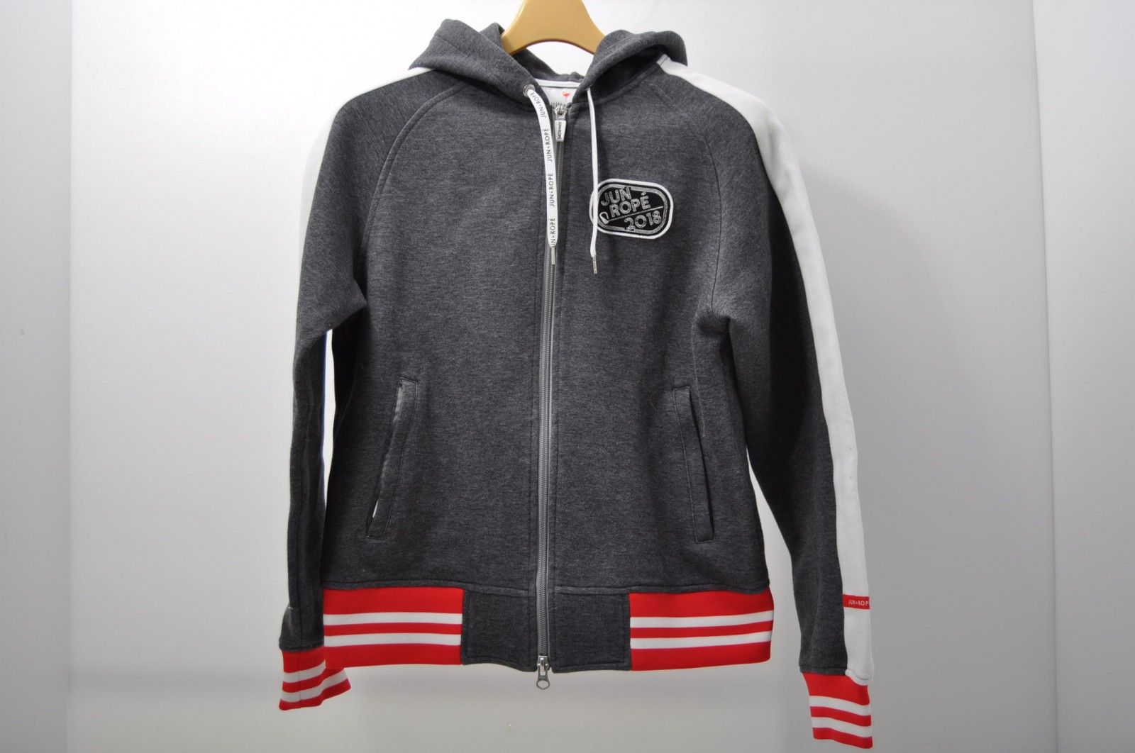中古 レディース ジュン＆ロペ JUNu0026ROPE パーカー M グレー 長袖ダブルジップ