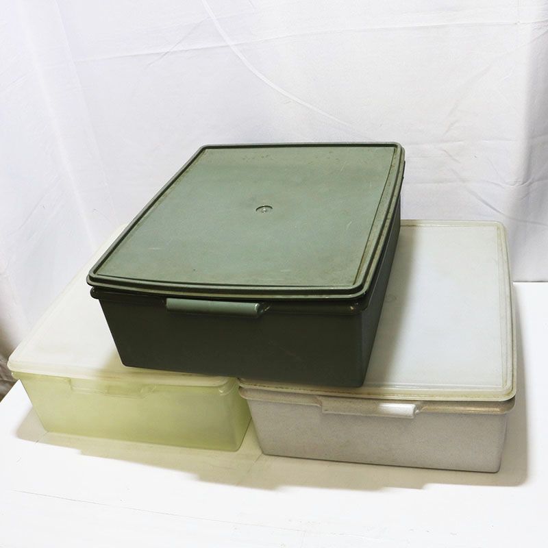 【国内正規品】 中古並品 タッパーウェア スーパーケース 3点セット MR7-06-206 衣装ケース・衣類収納ケース