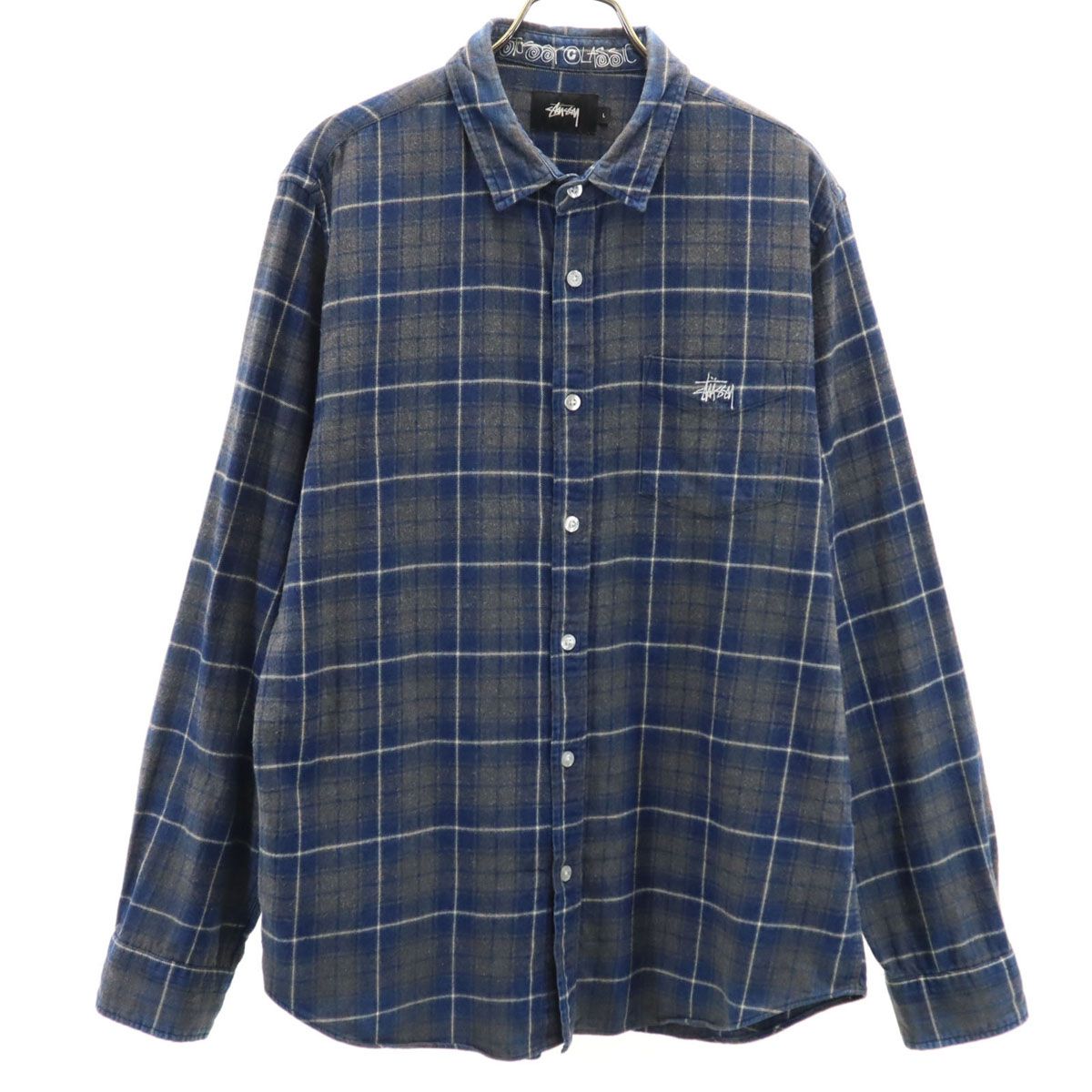 STUSSY ステューシー 日本製 チェック柄 長袖 ネルシャツ L