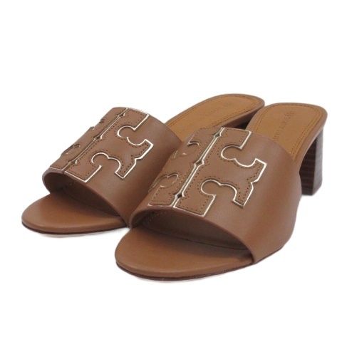 トリーバーチ TORY BURCH ミュール サンダル ロゴ カーフレザー ブラウン 6 23cm