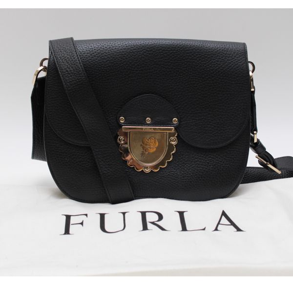 Furla/フルラ ドゥカーレ ローズモチーフ ショルダーバッグ ブラック