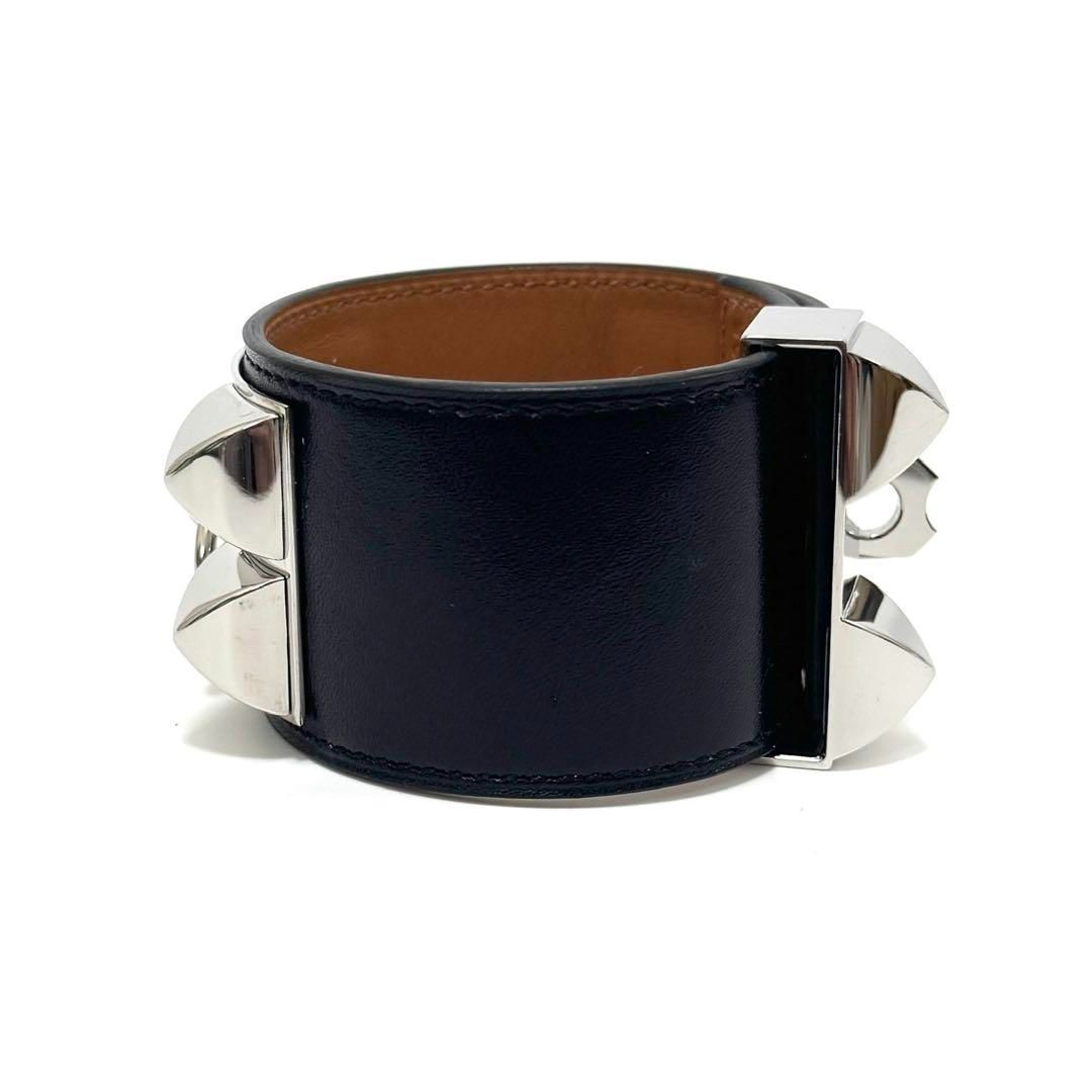 エルメス HERMES コリエドシアン バングル　シルバー　ブレスレット　黒 エルメス コリエドシアン バングル ブレスレット ブラック 黒 シルバー