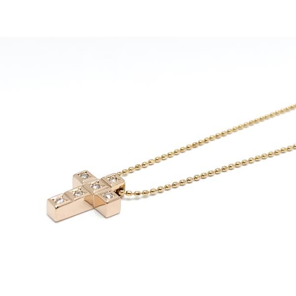 4℃ ヨンドシー K18PG 18金ピンクゴールド ダイヤモンド クロス 十字架