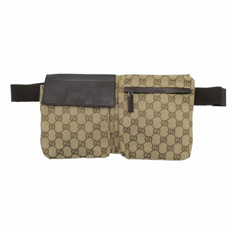 美品 グッチ GUCCI 28566 GGキャンバス レザー ウエストポーチ ボディバッグ ショルダーバッグ ロゴ クロスボディ 斜め掛け 肩掛け  カバン 鞄 茶 ブラウン ベージュ ☆G95 メンズ レディース - メルカリ