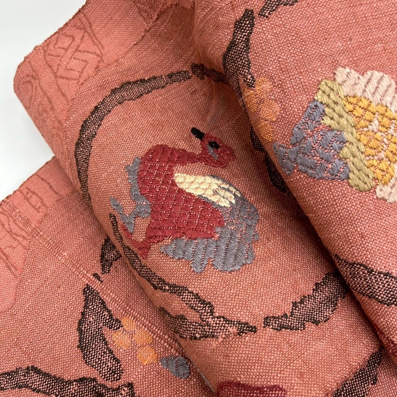 名古屋帯 正絹 西陣 渡文 可愛い鳥 紬 八寸 MA-158 - メルカリ