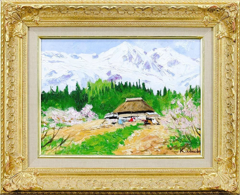 90.「白馬山麓の一農家」髙橋一善 油絵