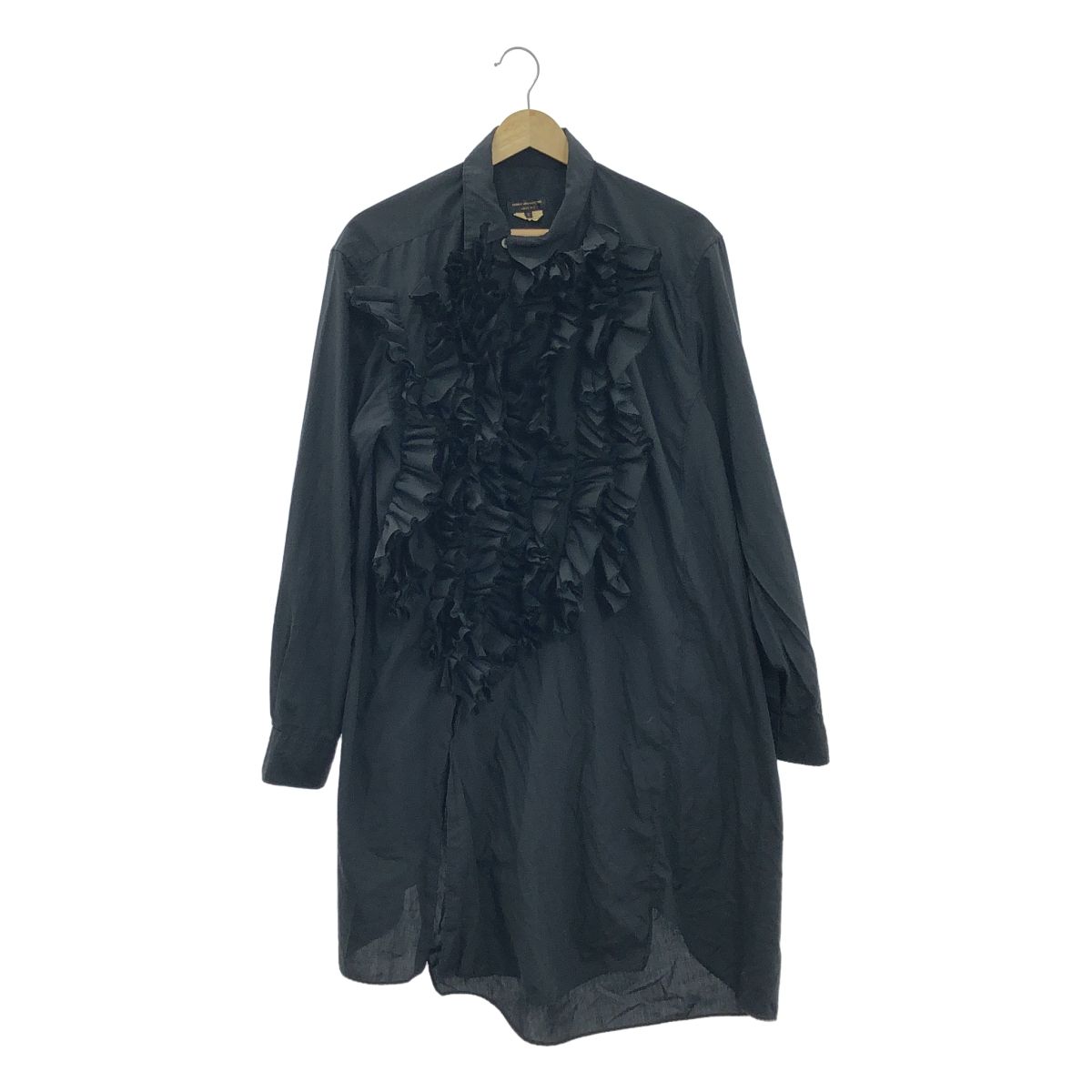 COMME des GARÇONS 段々フリル ロングシャツ 長袖 ポリエステル コムデギャルソンCOMME des GARCONS フリル装飾シースルーロング