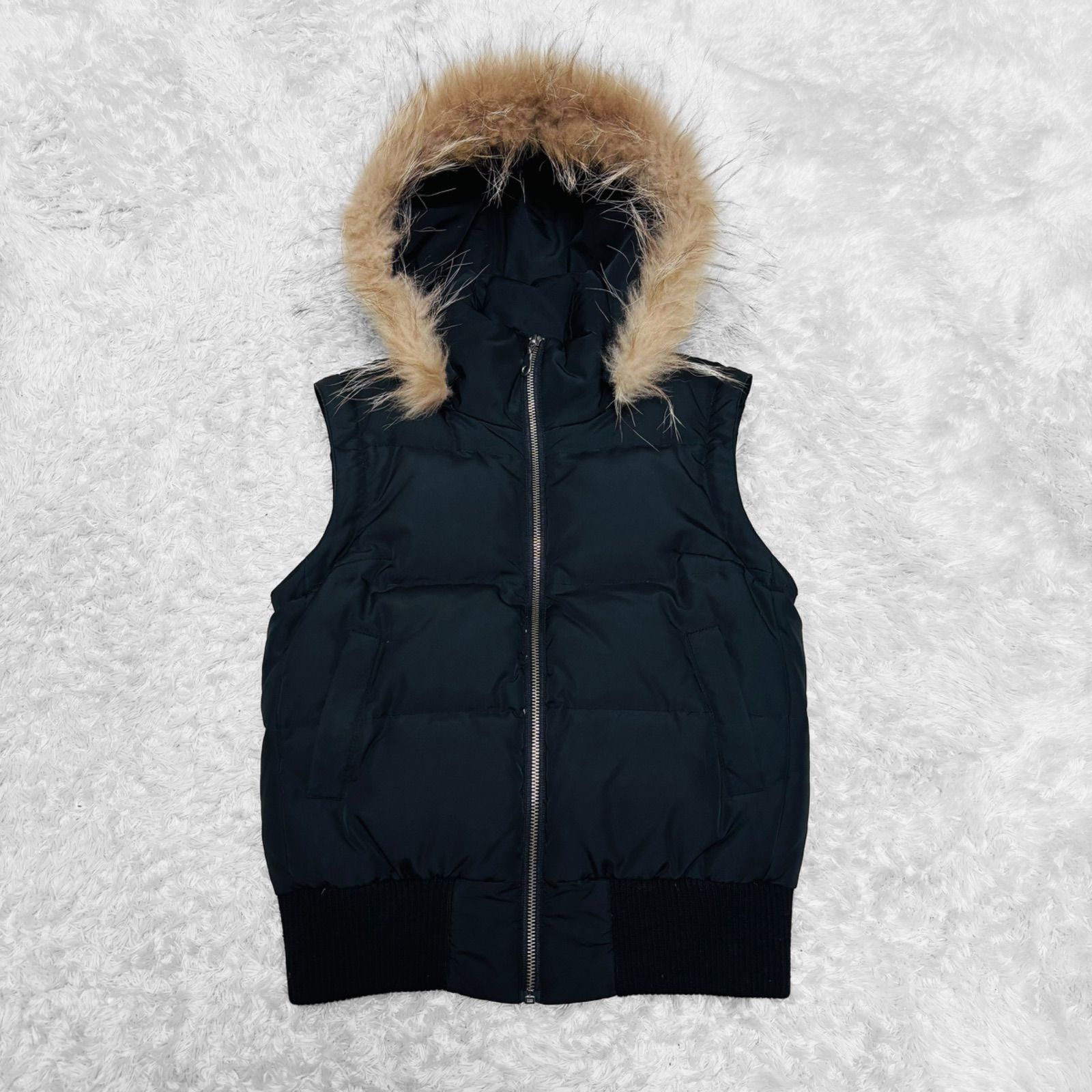 00s y2k 平成 短丈 ファー ダウンジャケット平成ギャルフェアリーグランジ