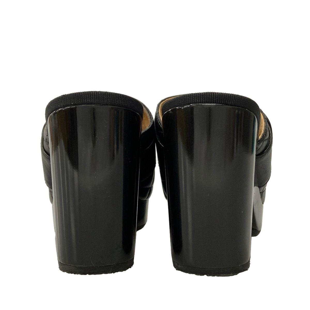 【美品】CHANEL シャネル ミュール 37.5 CHANEL(シャネル) ミュール 37 - G27533 黒×シルバー アウト