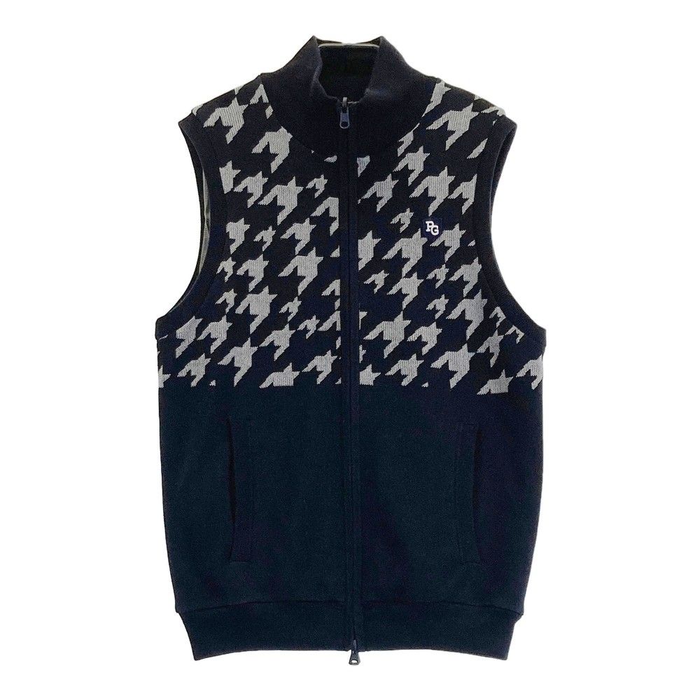 PEARLY GATES メンズベスト ネイビー ホワイト　リバーシブル ジャガードリバーシブル フルジップニットベスト | PEARLY GATES