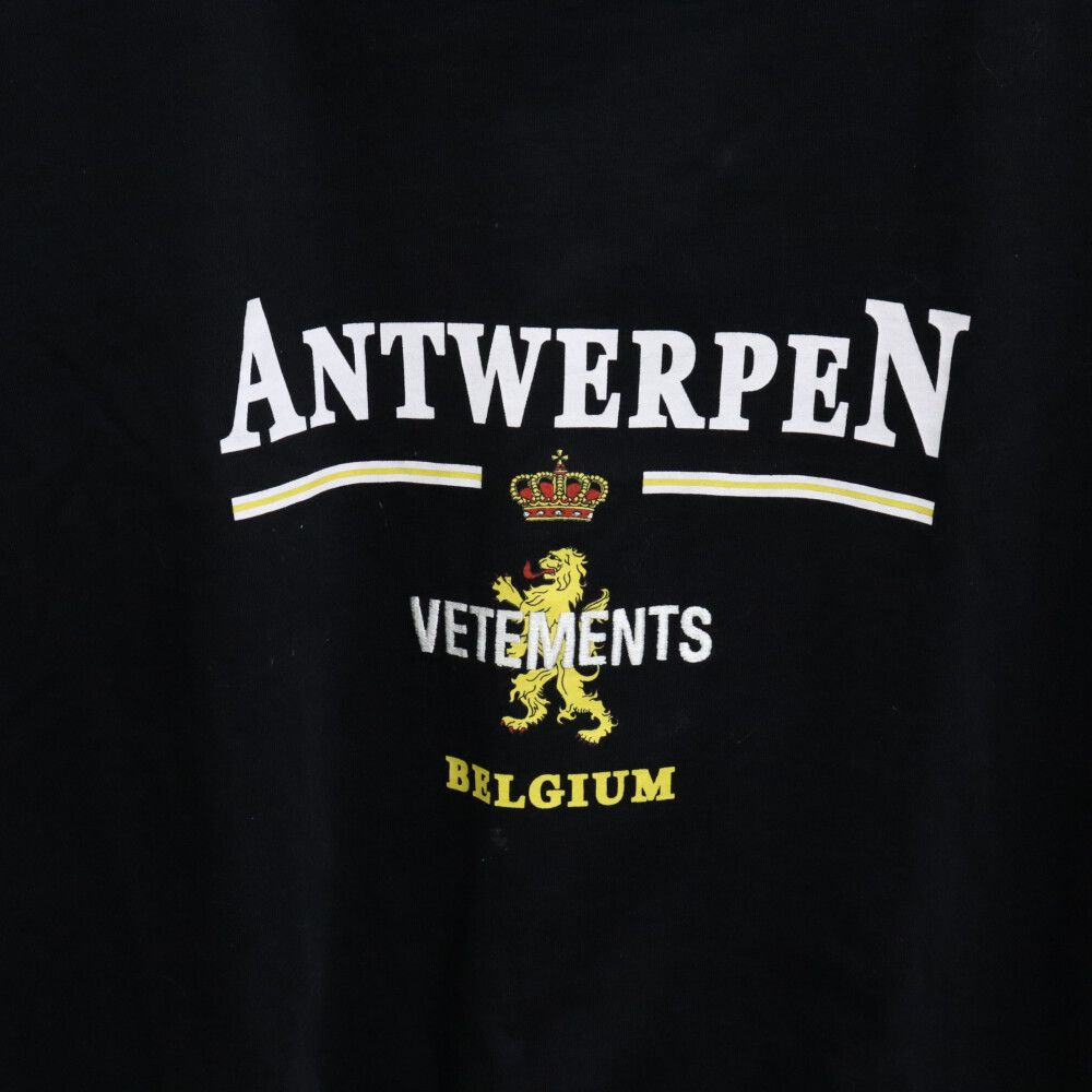VETEMENTS (ヴェトモン) 21SS ANTWERP LOGO TEE UE51TR430B アントワープ ロゴプリント 半袖Tシャツ  カットソー ブラック - メルカリ